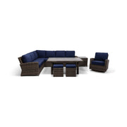 Woodridge 9 Piece Sectional Conversation/Chat Group Canvas Indigo - The Great Escape