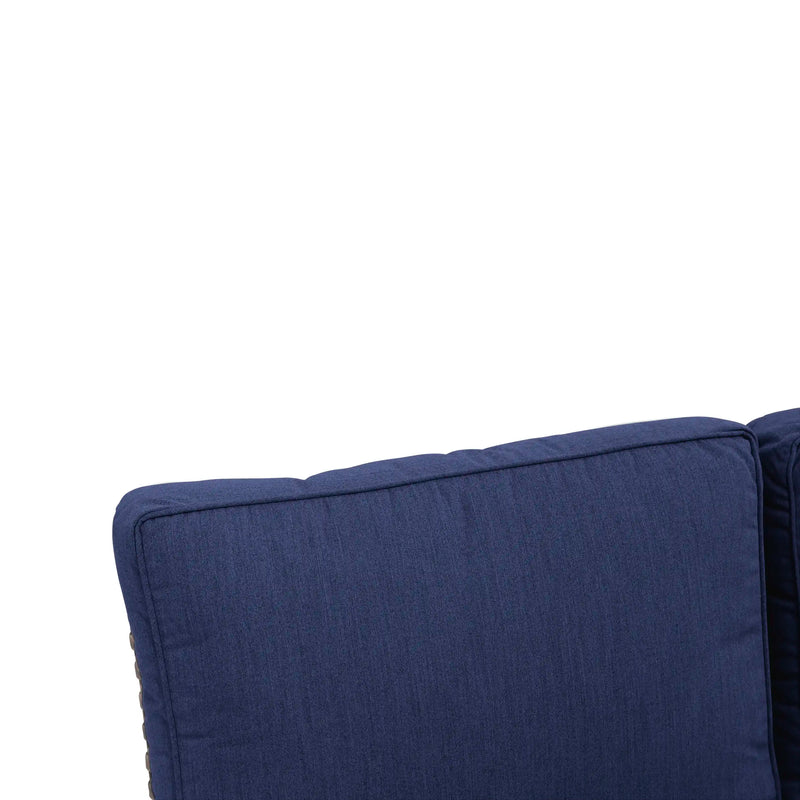 Woodridge Left Arm Loveseat Section Canvas Indigo - The Great Escape