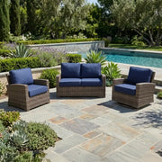 Woodridge 3 Piece Loveseat Group Canvas Indigo - The Great Escape