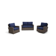 Woodridge 3 Piece Loveseat Group Canvas Indigo - The Great Escape