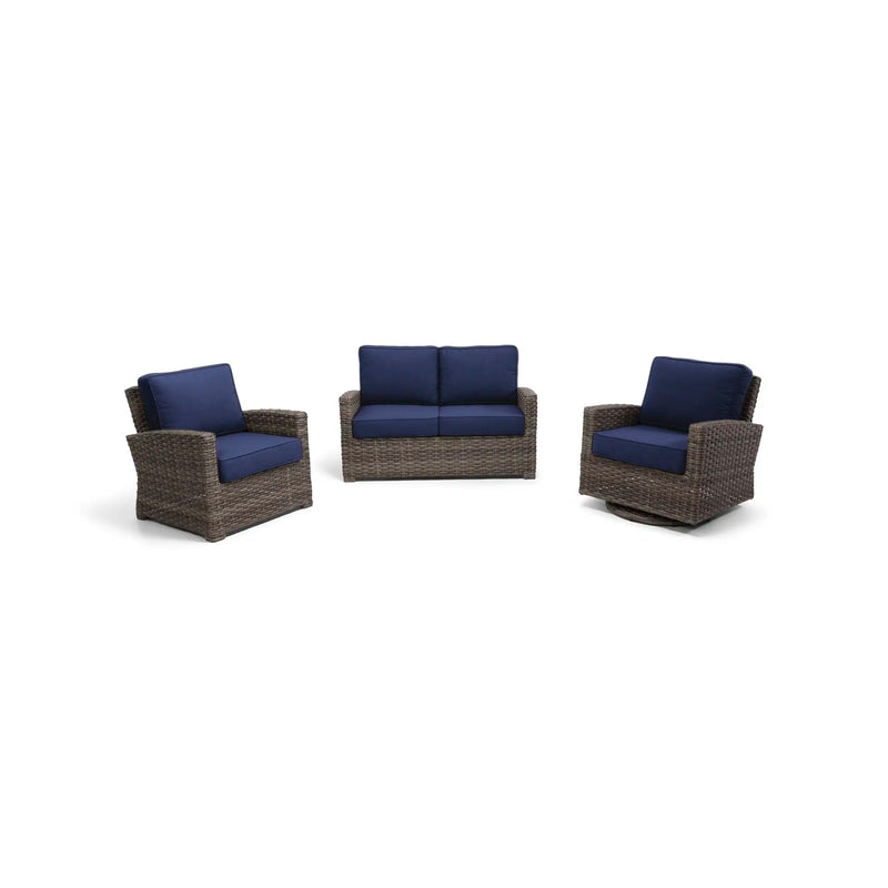 Woodridge 3 Piece Loveseat Group Canvas Indigo - The Great Escape