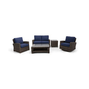 Woodridge 5 Piece Loveseat Chat Group Canvas Indigo - The Great Escape