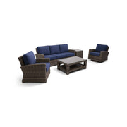 Woodridge 5 Piece Sofa Chat Group Canvas Indigo - The Great Escape