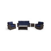 Woodridge 5 Piece Sofa Chat Group Canvas Indigo - The Great Escape
