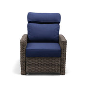 Woodridge Cushioned Recliner Canvas Indigo - The Great Escape