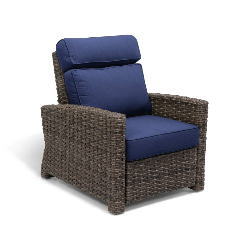 Woodridge Cushioned Woven High Back Recliner Canvas Indigo - The Great Escape