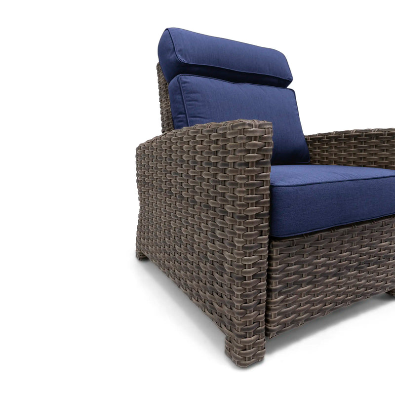 Woodridge Cushioned Recliner Canvas Indigo - The Great Escape