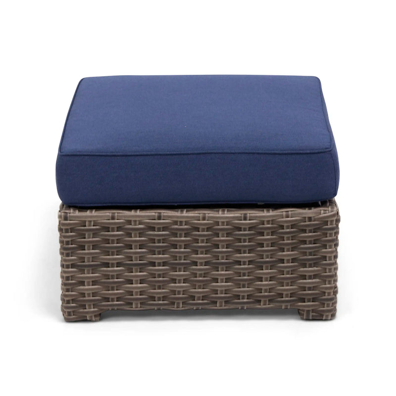 Woodridge Cushioned Ottoman Canvas Indigo - The Great Escape 