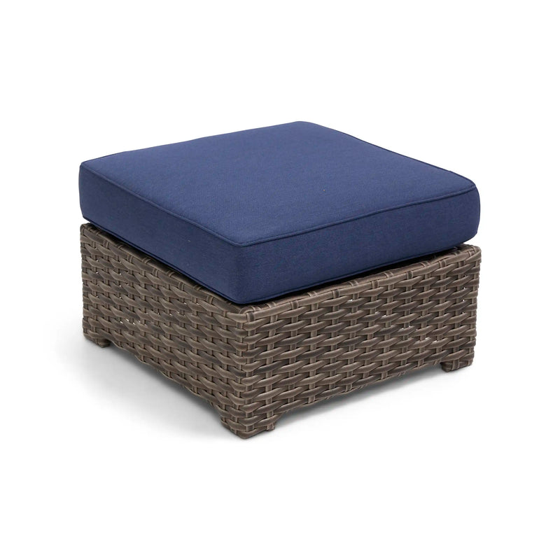 Woodridge Cushioned Ottoman Canvas Indigo - The Great Escape 