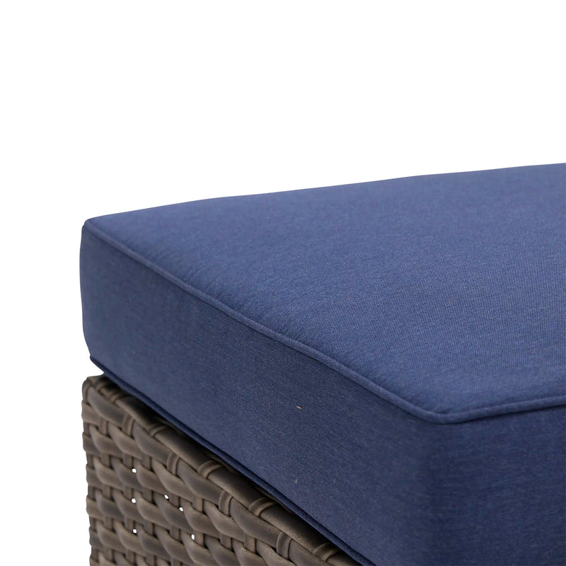 Woodridge Cushioned Ottoman Canvas Indigo - The Great Escape 