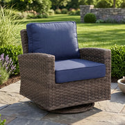 Woodridge Swivel Glider Canvas Indigo - The Great Escape