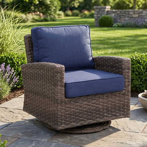 Woodridge Swivel Glider Canvas Indigo - The Great Escape