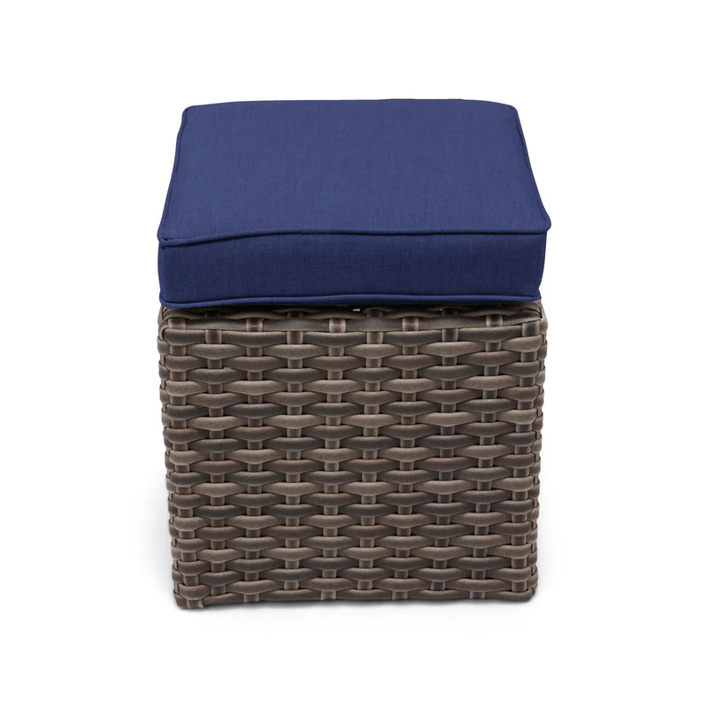 Woodridge Cushioned Cube Ottoman Canvas Indigo - The Great Escape