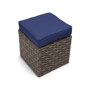 Woodridge Cushioned Cube Ottoman Canvas Indigo - The Great Escape