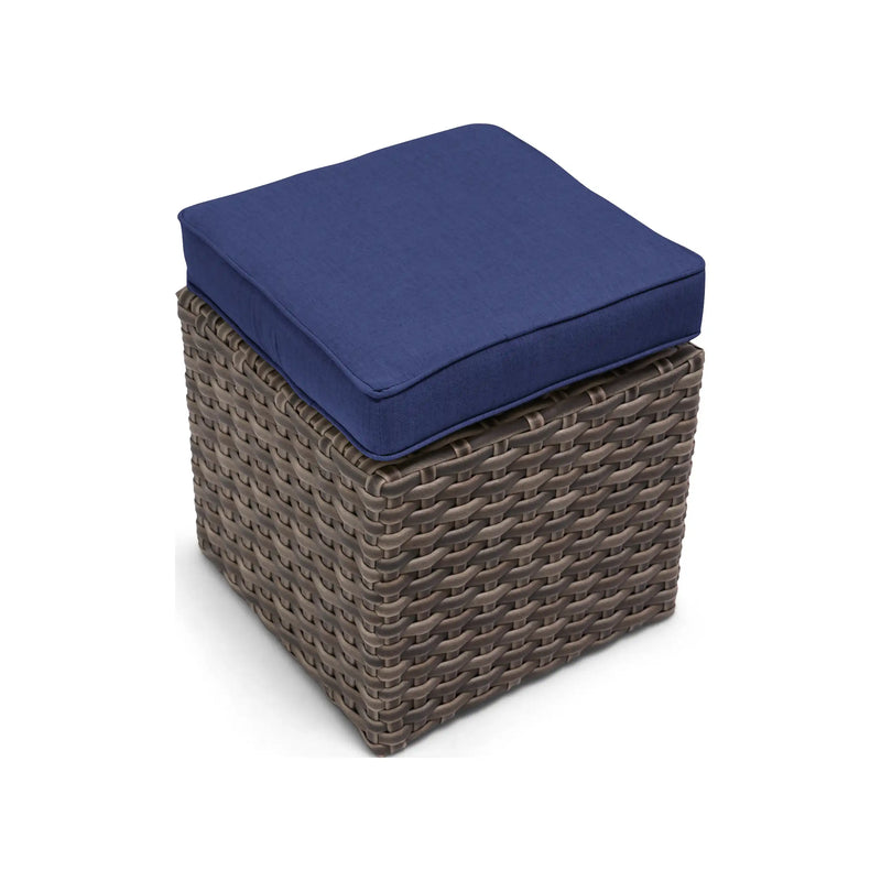 Woodridge Cushioned Cube Ottoman Canvas Indigo - The Great Escape