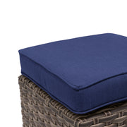 Woodridge Cushioned Cube Ottoman Canvas Indigo - The Great Escape