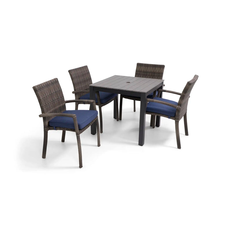 Woodridge 5 Piece Woven Dining Group Canvas Indigo - The Great Escape
