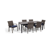 Woodridge 7 Piece Woven Dining Group Canvas Indigo - The Great Escape
