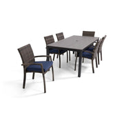 Woodridge 7 Piece Woven Dining Group Canvas Indigo - The Great Escape