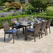 Woodridge 9 Piece Woven Dining Group Canvas Indigo - The Great Escape