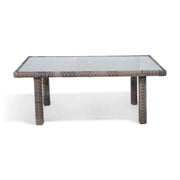 Woodridge 34x66 Inch Rectangle Woven Conversation Table with Glass - The Great Escape