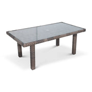 Woodridge 34x66 Inch Rectangle Woven Conversation Table with Glass - The Great Escape