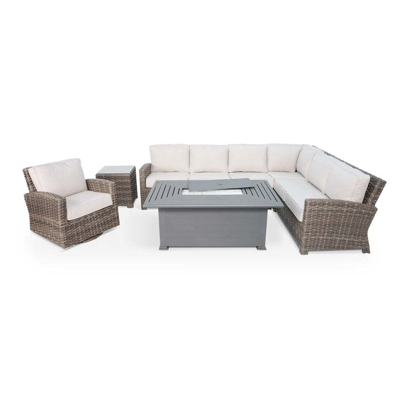 Woodridge 6 Piece Sectional Firepit Group - The Great Escape