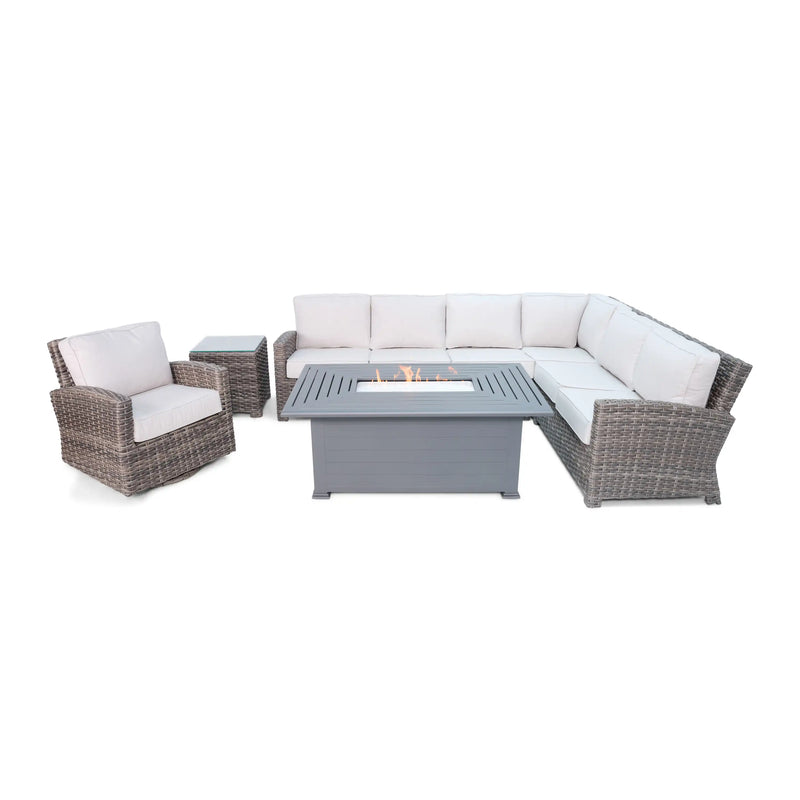 Woodridge 6 Piece Sectional Firepit Group - The Great Escape