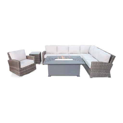 Woodridge 6 Piece Sectional Firepit Group - The Great Escape