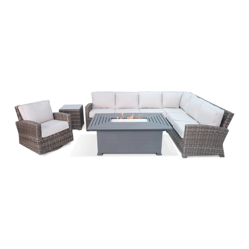 Woodridge 6 Piece Sectional Firepit Group - The Great Escape