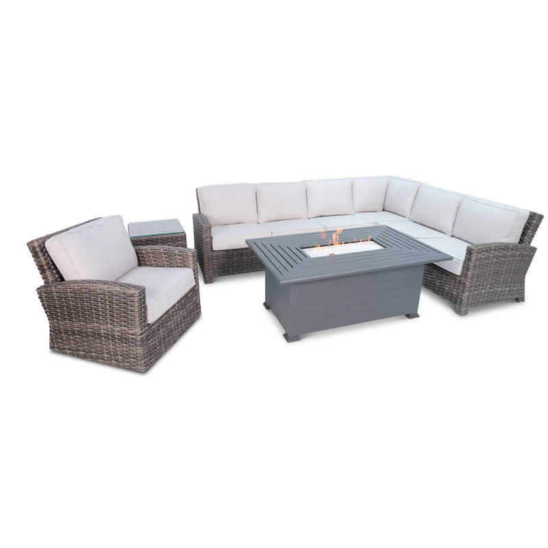 Woodridge 6 Piece Sectional Firepit Group - The Great Escape