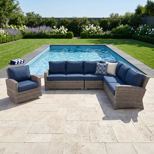 Woodridge 5 Piece Sectional Group Spectrum Indigo - The Great Escape