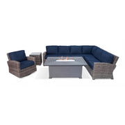 Woodridge 7 Piece Sectional Firepit Group Spectrum Indigo - The Great Escape