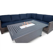 Woodridge 7 Piece Sectional Firepit Group Spectrum Indigo - The Great Escape