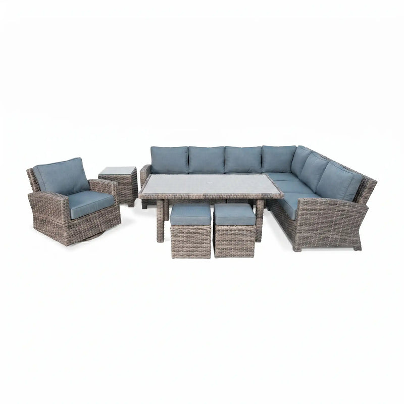 Woodridge 9 Piece Sectional Conversation Chat Group Spectrum Denim - The Great Escape
