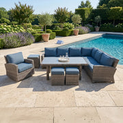 Woodridge 9 Piece Sectional Conversation Chat Group Spectrum Denim - The Great Escape