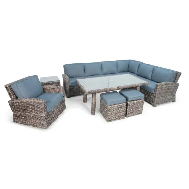 Woodridge 9 Piece Sectional Conversation Chat Group Spectrum Denim - The Great Escape