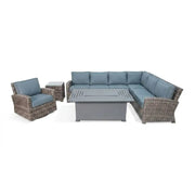Woodridge 7 Piece Sectional Firepit Group Spectrum Denim - The Great Escape