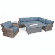 Woodridge 7 Piece Sectional Firepit Group Spectrum Denim - The Great Escape