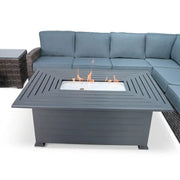 Woodridge 7 Piece Sectional Firepit Group Spectrum Denim - The Great Escape