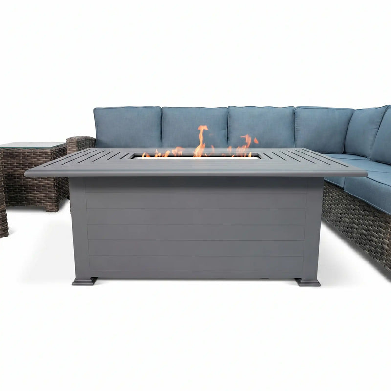 Woodridge 7 Piece Sectional Firepit Group Spectrum Denim - The Great Escape