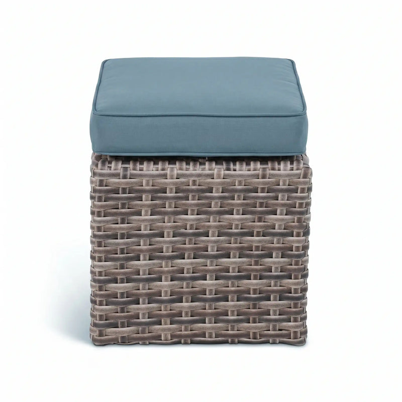 Woodridge Cube Ottoman Spectrum Denim - The Great Escape