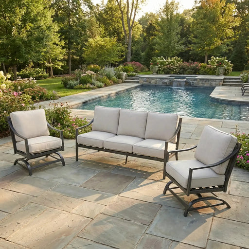 Drake Aluminum 3 Piece Woven Sofa Group - The Great Escape