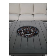 Drake Aluminum Woven 5 Piece Sofa Firepit Chat Group - The Great Escape