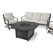 Drake Aluminum Woven 5 Piece Sofa Firepit Chat Group - The Great Escape
