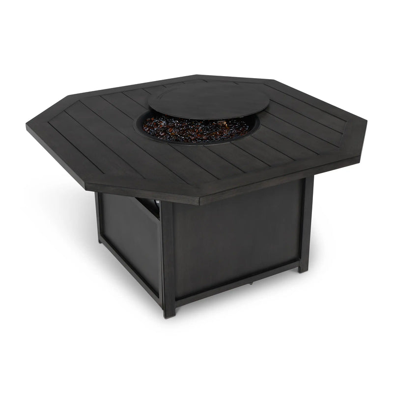 47" Hexagon Aluminum Slat Firepit - The Great Escape