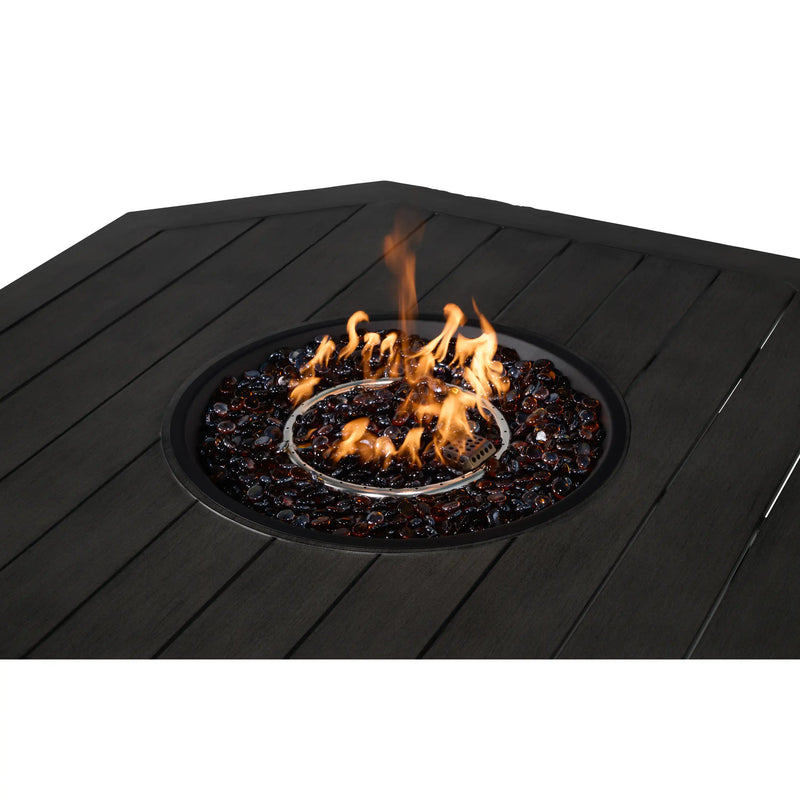47" Hexagon Aluminum Slat Firepit - The Great Escape