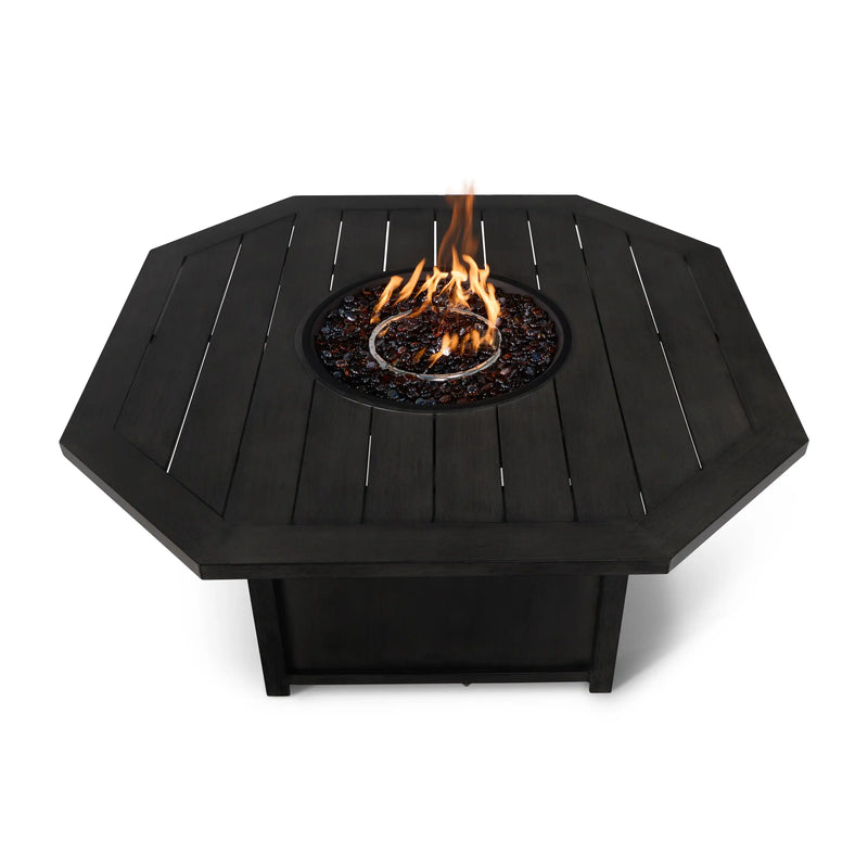 47" Hexagon Aluminum Slat Firepit - The Great Escape