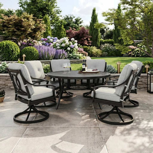Estate 7 Piece Cushioned Dining Group - The Great Escape