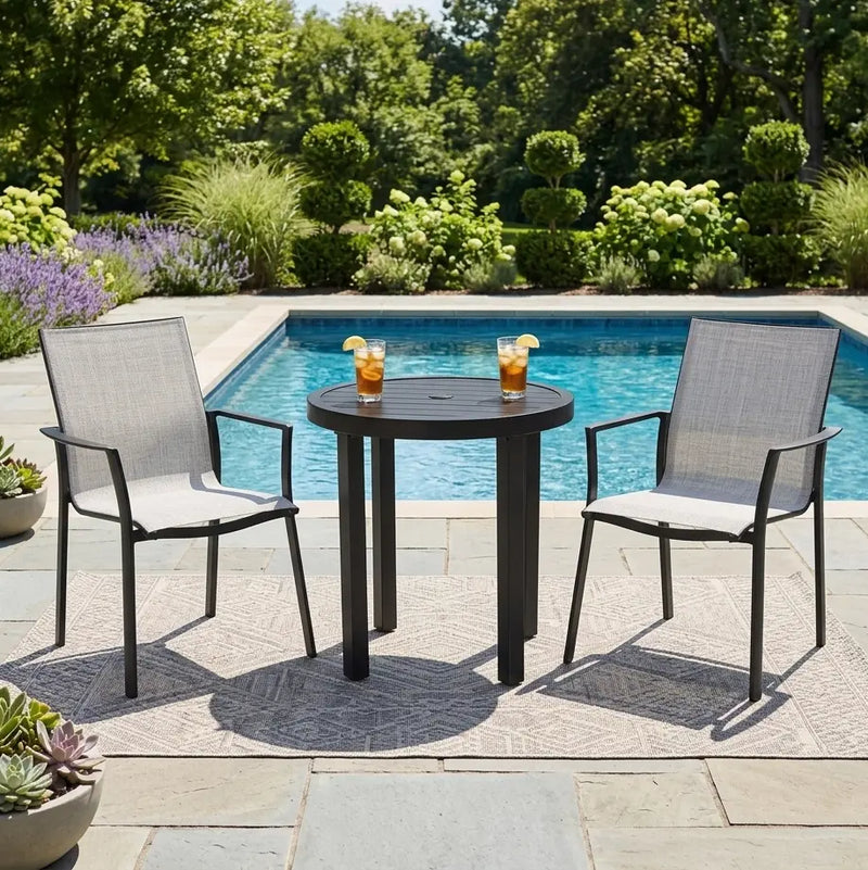 Mila Grey Sling 3 Piece Bistro Group - The Great Escape
